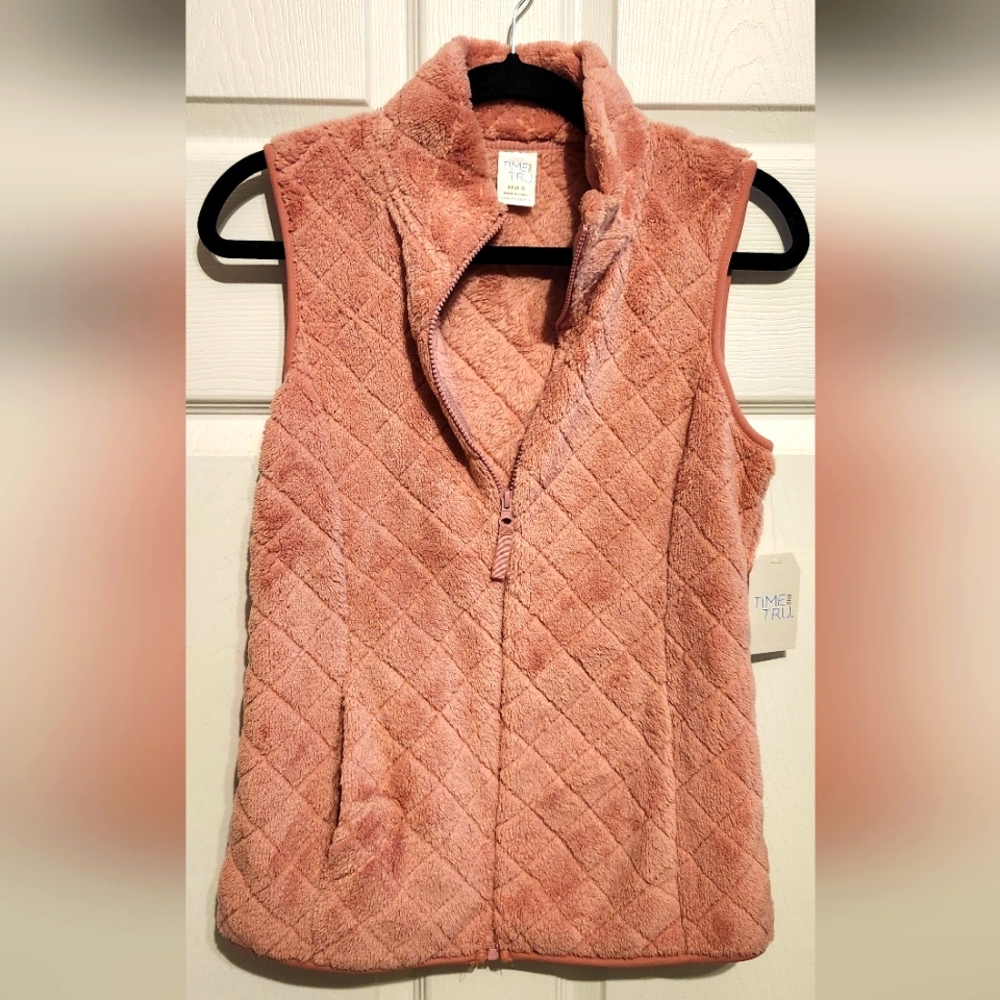 NWT plush pink vest